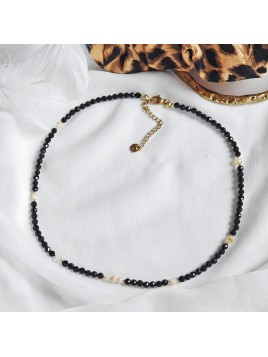 Naszsyjnik z cytrynu i czarnego turmalinu