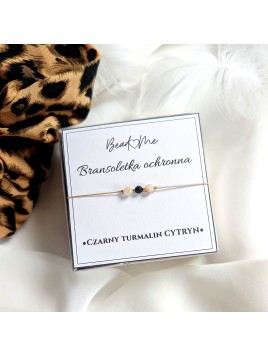 Bransoletka z turmalinem i cytrynem na sznurku