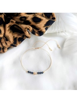 Bransoletka ochronna z cytrynem i czarnym turmalinem na sznurku