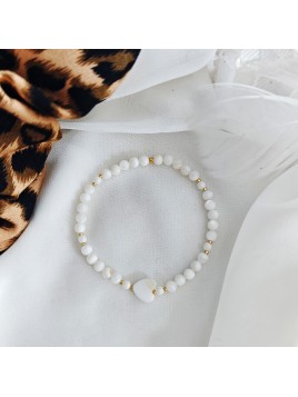 Bransoletka z masy perłowej z sercem