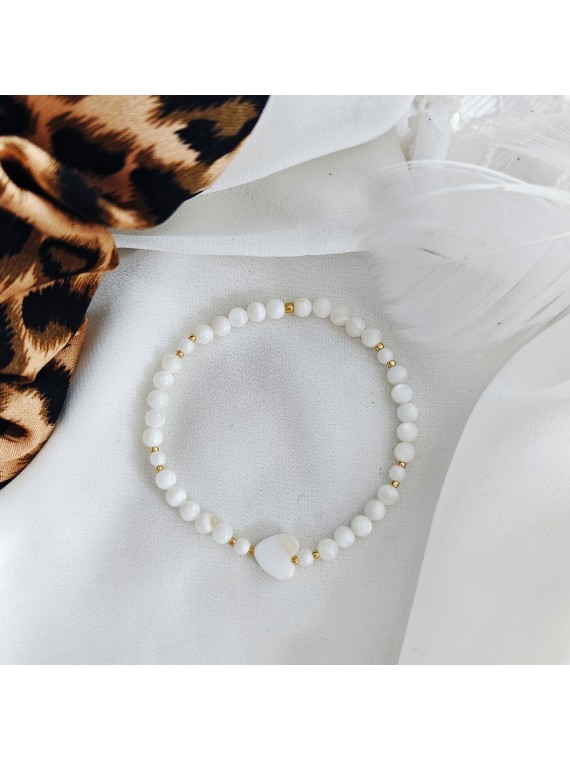 Bransoletka z masy perłowej z sercem