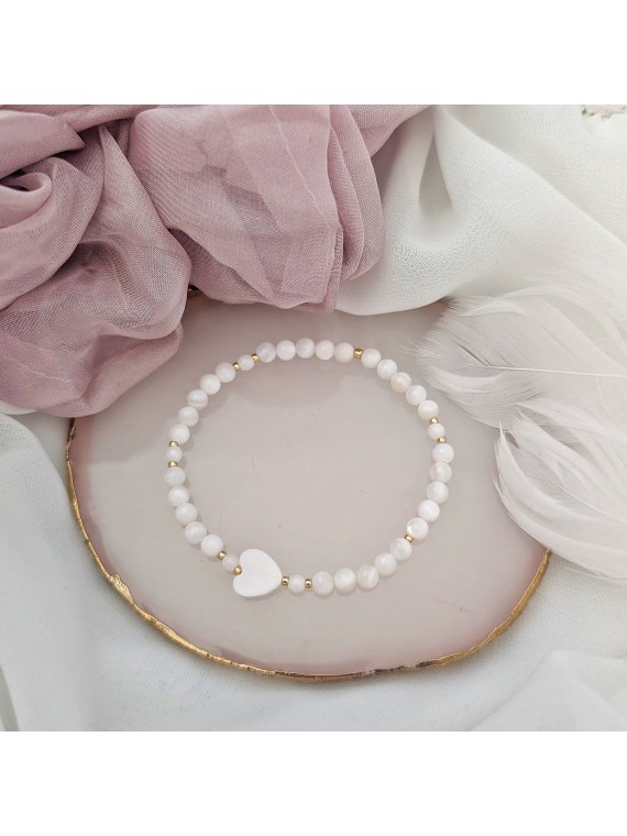 Bransoletka z Serduszkiem z masy perłowej