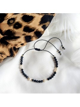 Bransoletka z czarnego turmalinu i cytrynu