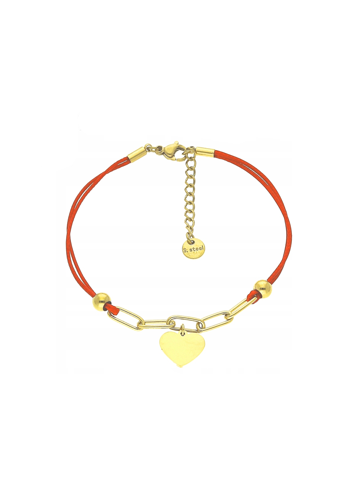 Bransoletka na czerwonym Sznurku z serduszkiem