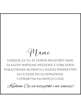 Dedykacja z życzeniami na dzień matki