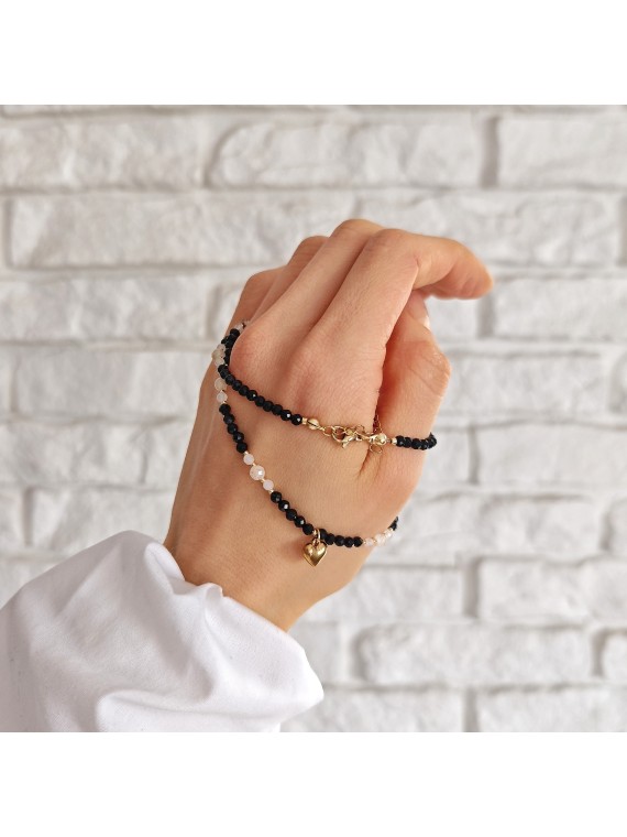 naszyjnik z turmalinem kwarcem i cytrynem z serduszkiem