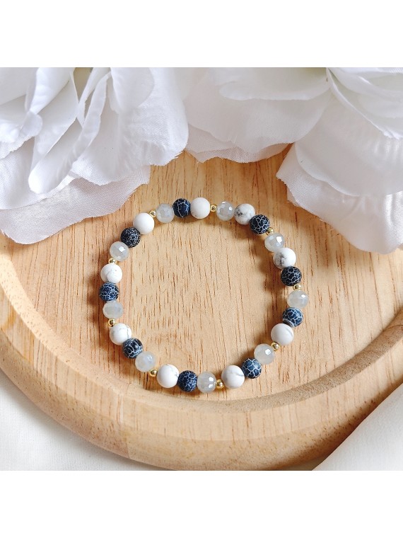 Bransoletka z agatu i howlitu harmonia spokój i wewnętrzna siła