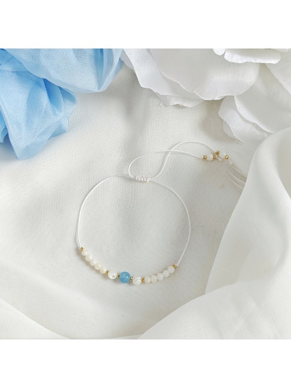 Bransoletka z Akwamarynem i Masa perłowa