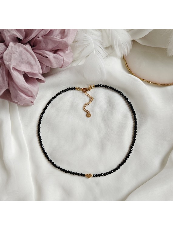 naszyjnik z czarnym turmalinem i hematytem