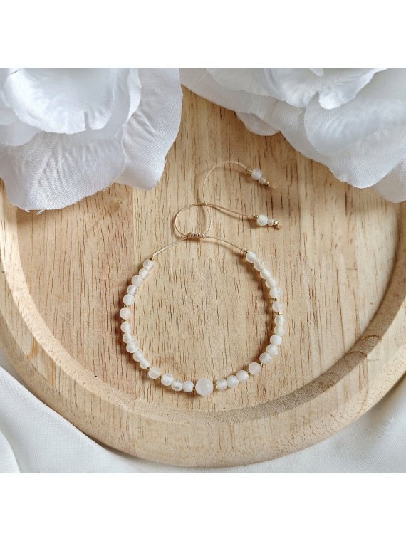 Bransoletka z agatu trawionego kwarcu i jadeitu