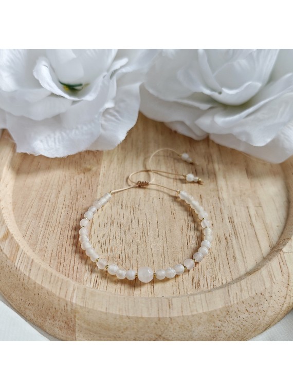 delikatna bransoletka z kwarcu  agatu i jadeitu