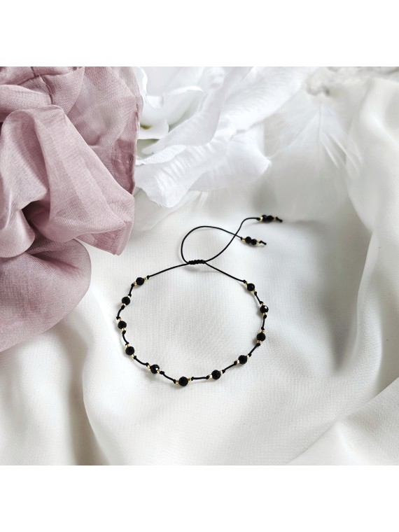 bransoletka z czarnym turmalinem na sznurku