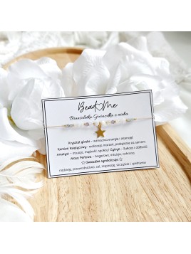 Bransoletka Świąteczna z gwiazdką kamienie naturalne