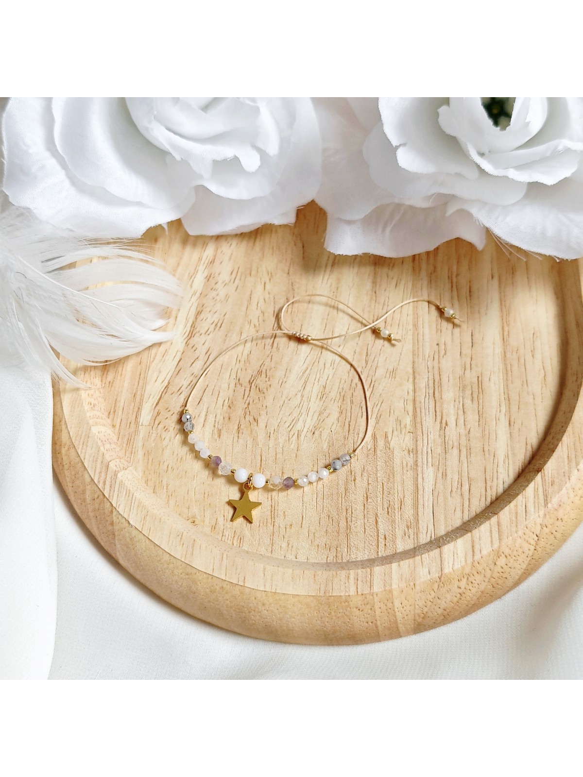 Bransoletka z Kamieni Naturalnych z Gwiazdką