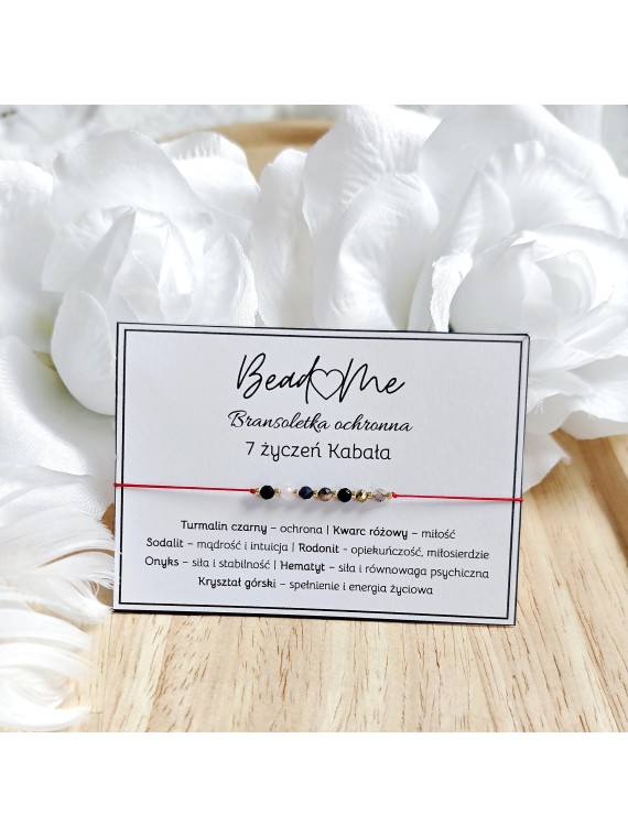 Bransoletka kabała z kamieniami naturalnymi