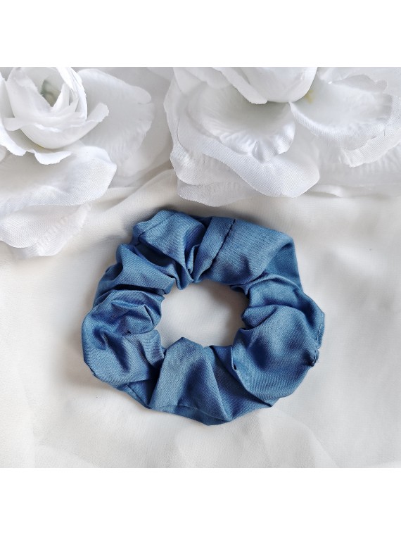 Gumka Frotka Scrunchies niebieska Jeans