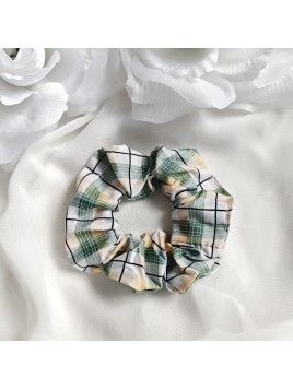 Gumka frotka do włosów scrunchies zielona kratka