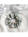 Gumka frotka do włosów scrunchies zielona kratka