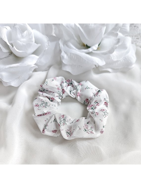 frotka w drobne kwiaty scrunchies