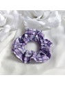 Gumka frotka do włosów scrunchie fioletowa w kratkę
