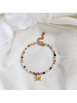 Bransoletka z kamieni z literką