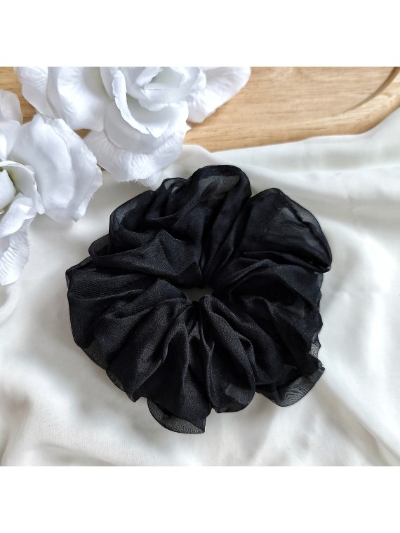 Gumka frotka scrunchies duża czarna