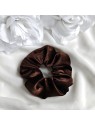 Gumka frotka scrunchie brązowa czekolada Welurowa