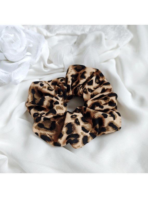 Frotka do włosów panterka scrunchie
