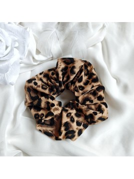 Gumka frotka scrunchies w panterkę brązowa