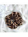 Gumka frotka scrunchies w panterkę brązowa