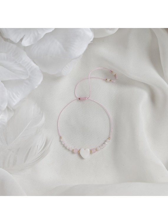 bransoletka sznurkowa z masy perłowej jadeitu i kryształu górskiego