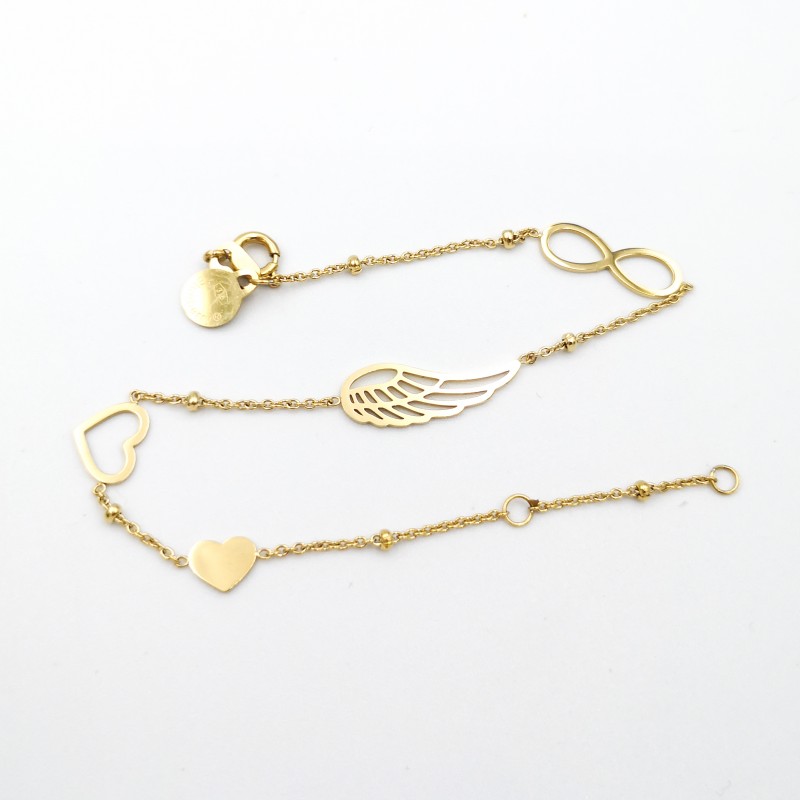 Złota bransoletka z zawieszkami charms Złota bransoletka z zawieszkami charms