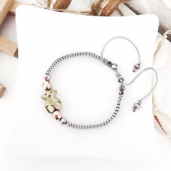 Bransoletka z Hematytem na sznurku z kamieni naturalnych