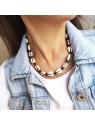 Naszyjnik z muszelek Kauri na czarnym sznurku Handmade