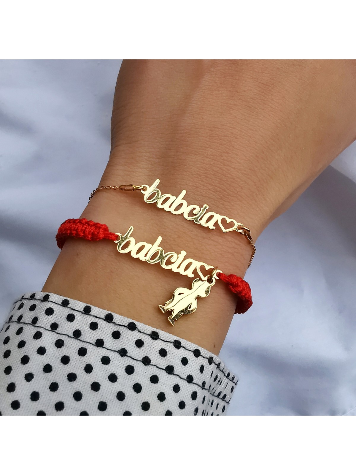 Bransoletka z napisem babcia z serduszzkiem