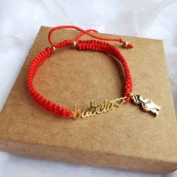 Bransoletka z napisem babcia z serduszkiem z grawerem