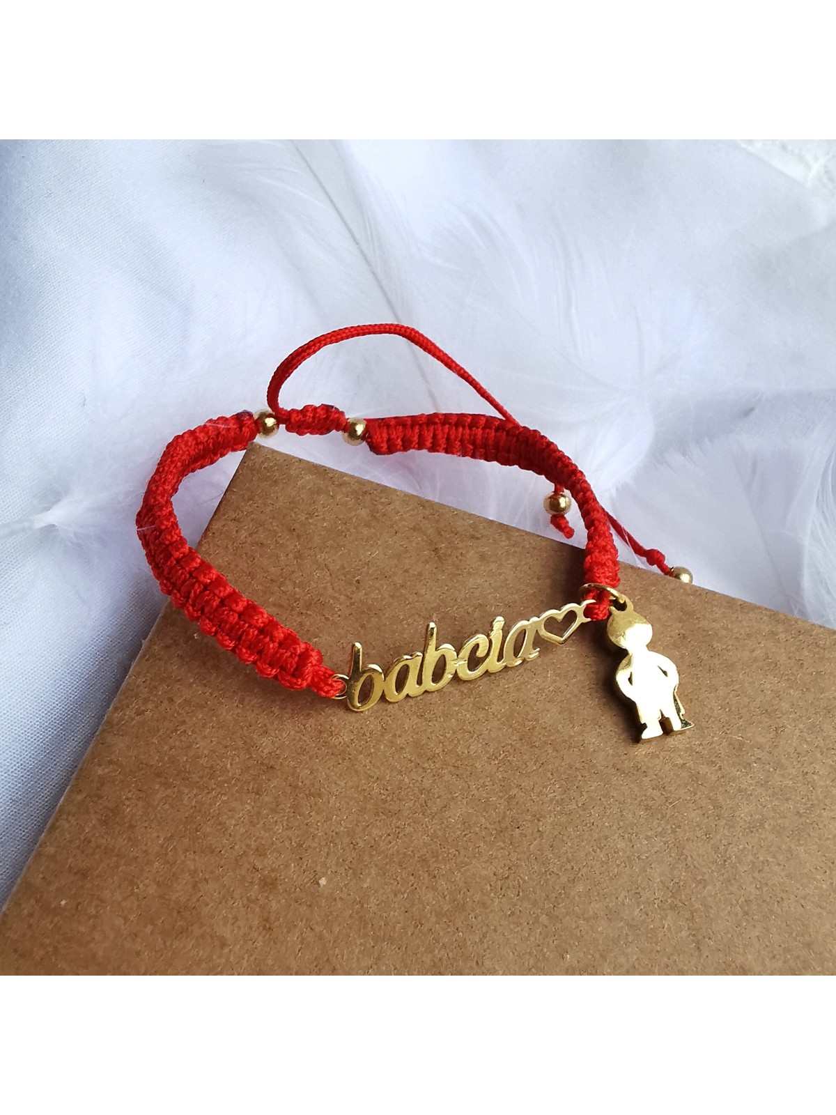 Bransoletka z napisem babcia z grawerem z imieniem wnucząt