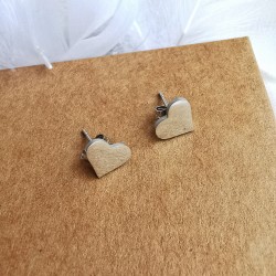 Kolczyki srebrne serduszka ze stali chirurgicznej