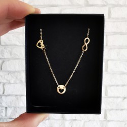 Naszyjnik z serduszkami i nieskończonością