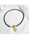 Czarny naszyjnik Choker z Monetą Czarny naszyjnik Choker z Monetą