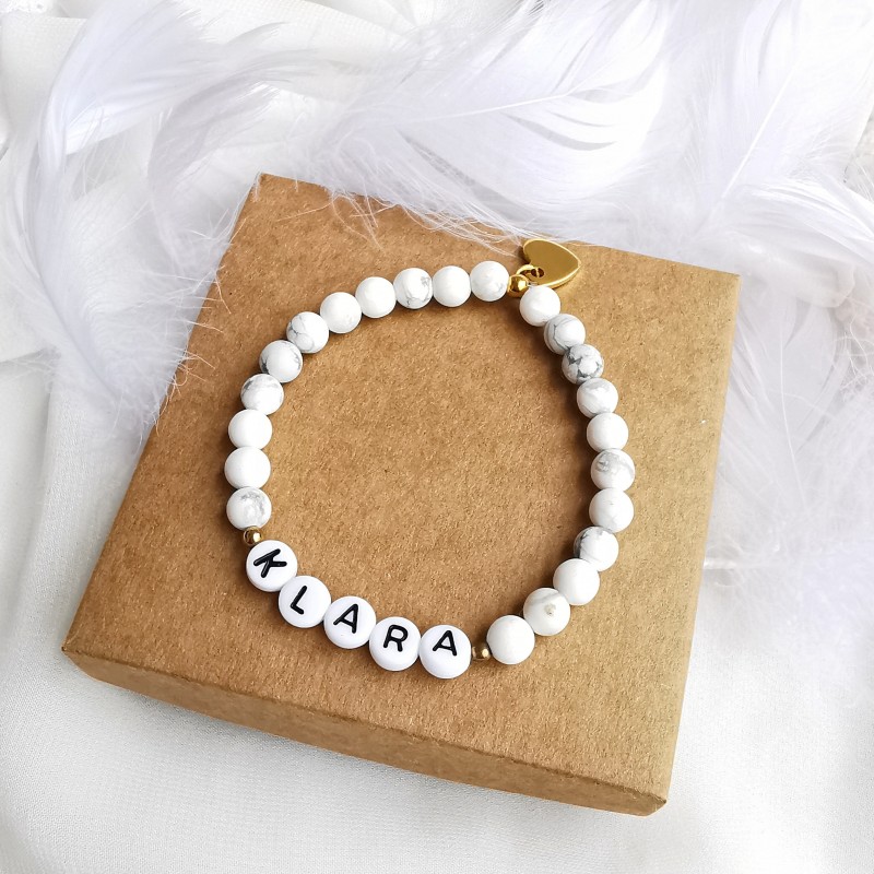 Bransoletka z howlitu z Imieniem Bransoletka z howlitu z Imieniem