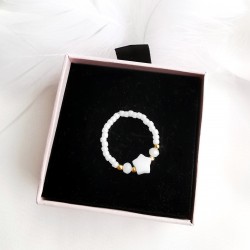 Pierścionek z perłową Gwiazdką z Masy Perłowej Elastyczny