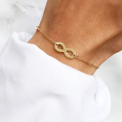 Bransoletka złota ze znakiem nieskończoności stal chirurgiczna