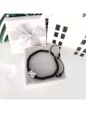 Bransoletka handmade z czarnymi kryształkami z hematytem