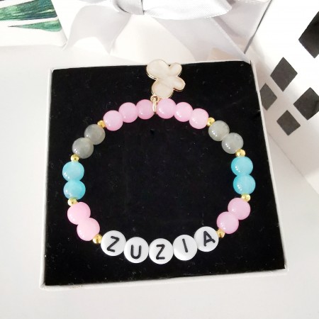 Bransoletka dziecięca z imieniem Kolorowa