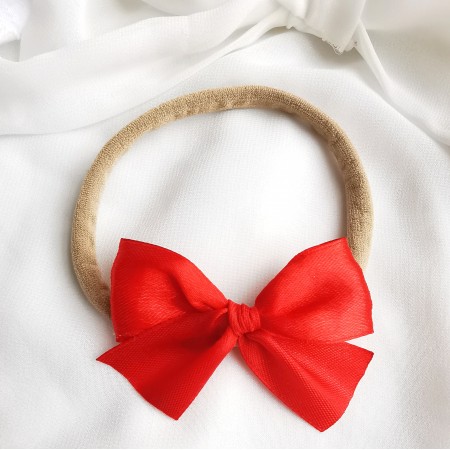 Opaska kokardka czerwona