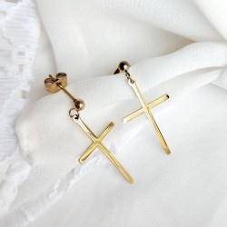 Kolczyki Krzyżyki Złote