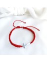 Pleciona bransoletka handmade z zawieszką srebrny krzyżyk