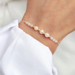 Bransoletka Ochronna na sznurku z perłą i jadeitem