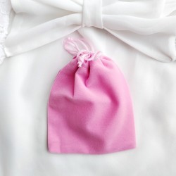 Woreczek welurowy na biżuterię różowy